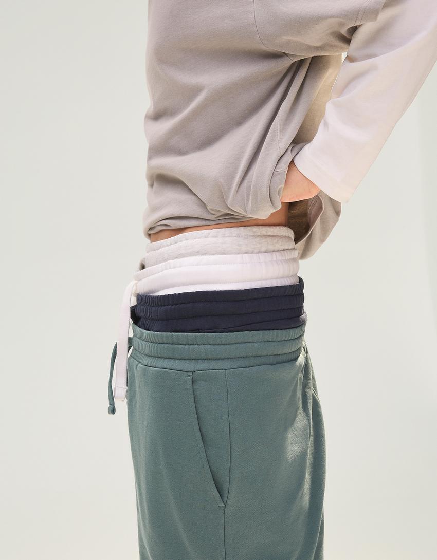 Bermuda felpa básica-Turquesa