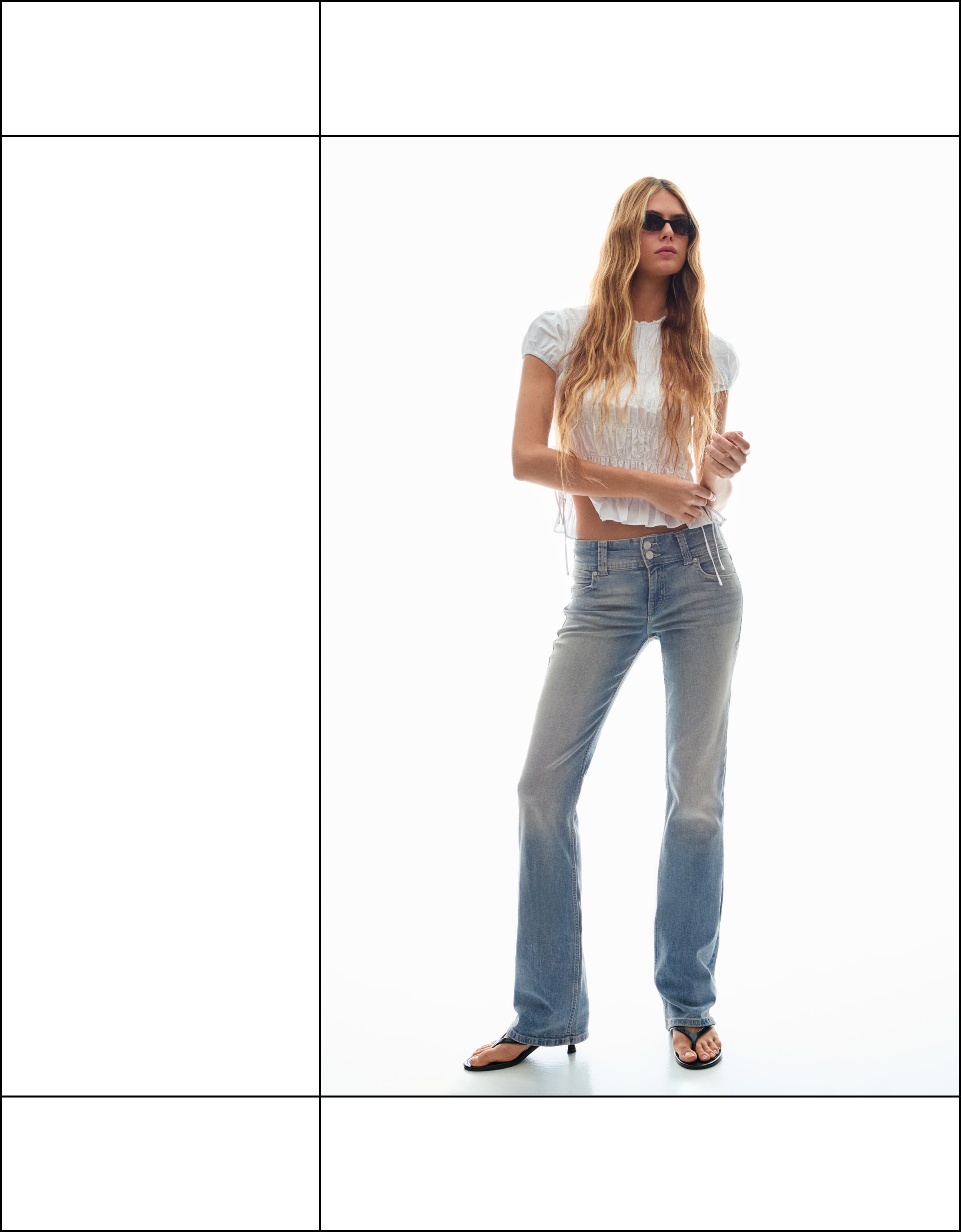 Düşük bel kapaklı bootcut jean - Görsel 86