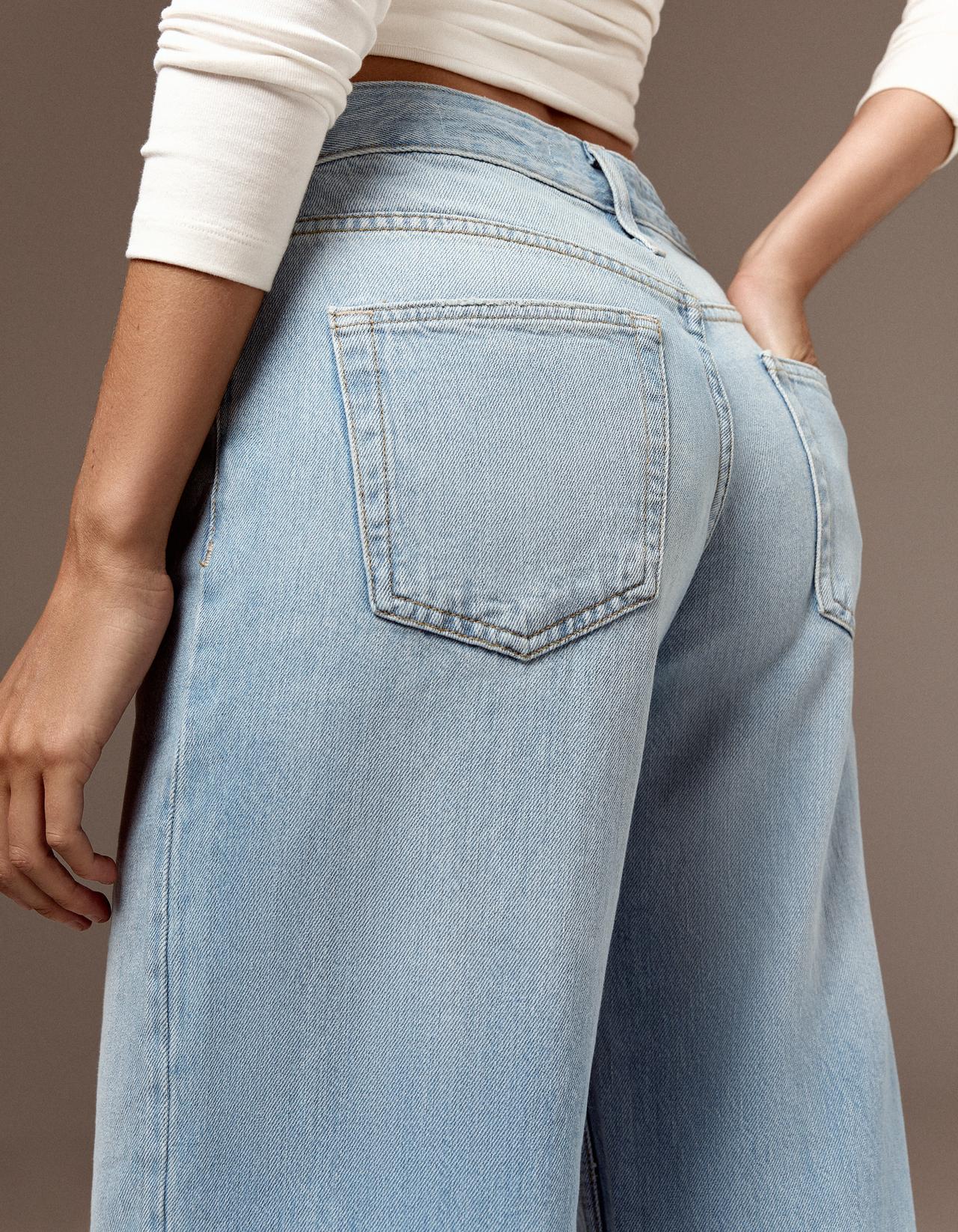 Low-rise straight jeans — Light blue