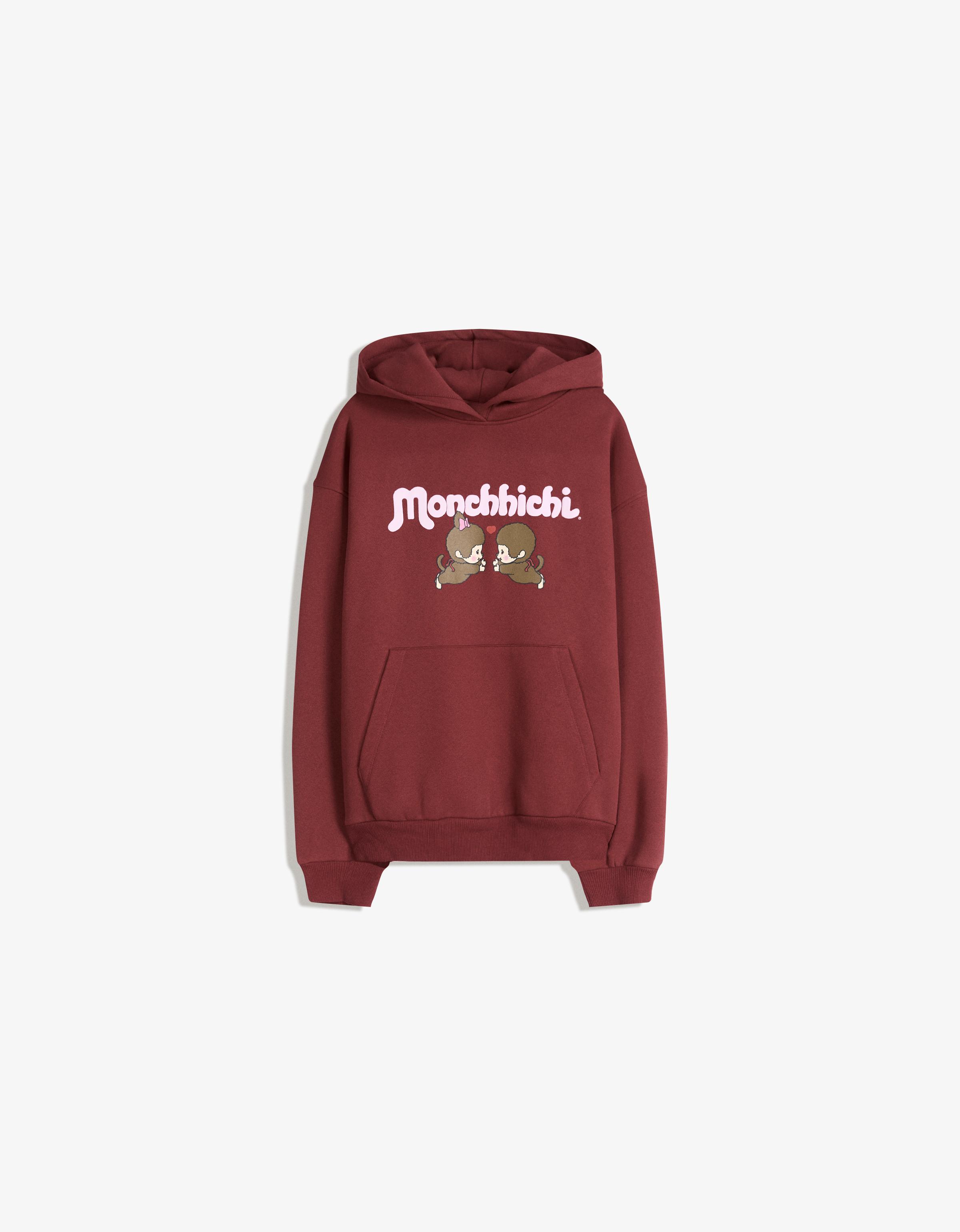 Bershka Monchhichi-Kapuzenpullover Damen M Rot