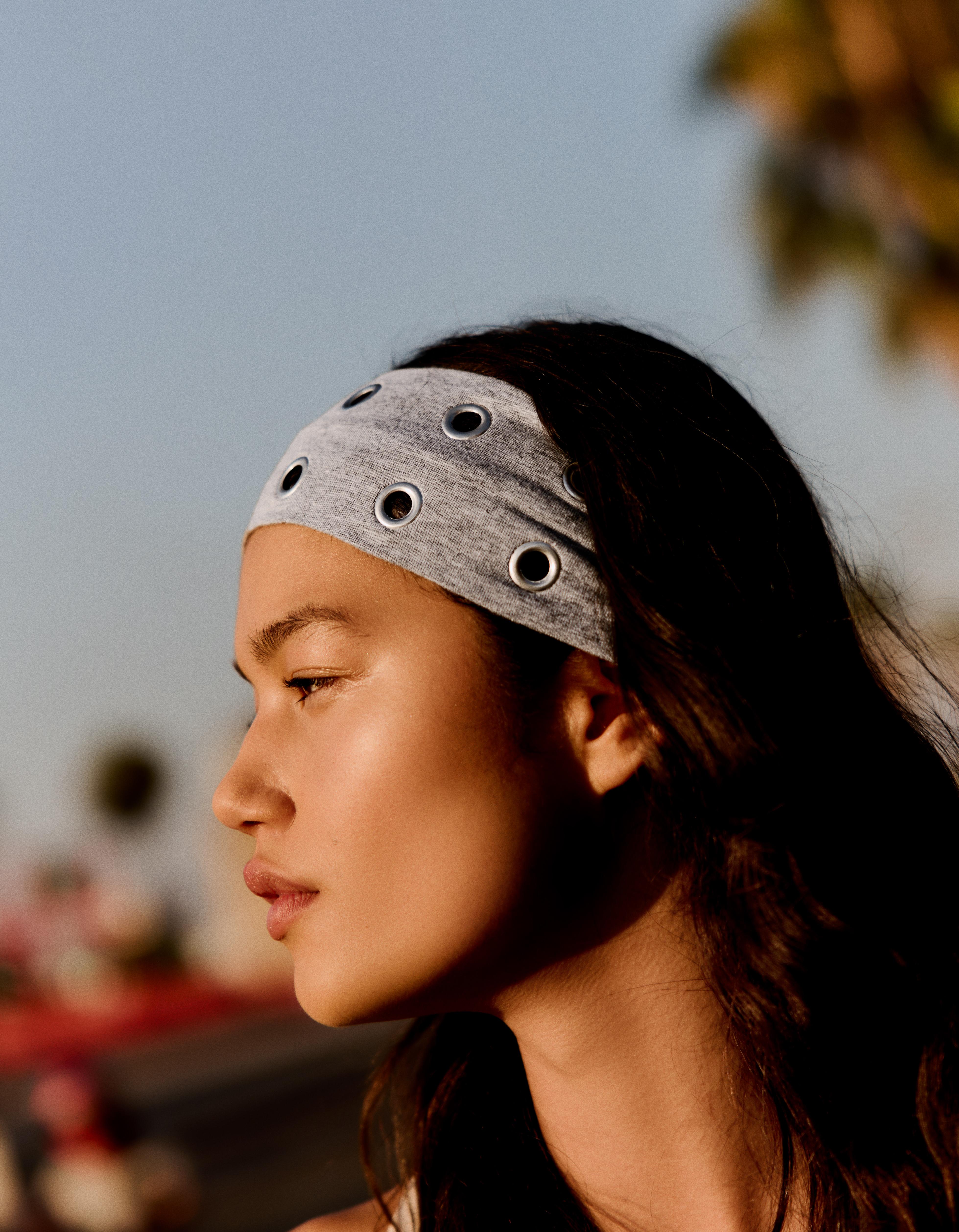 Pack of 2 eyelet headbands — Khaki