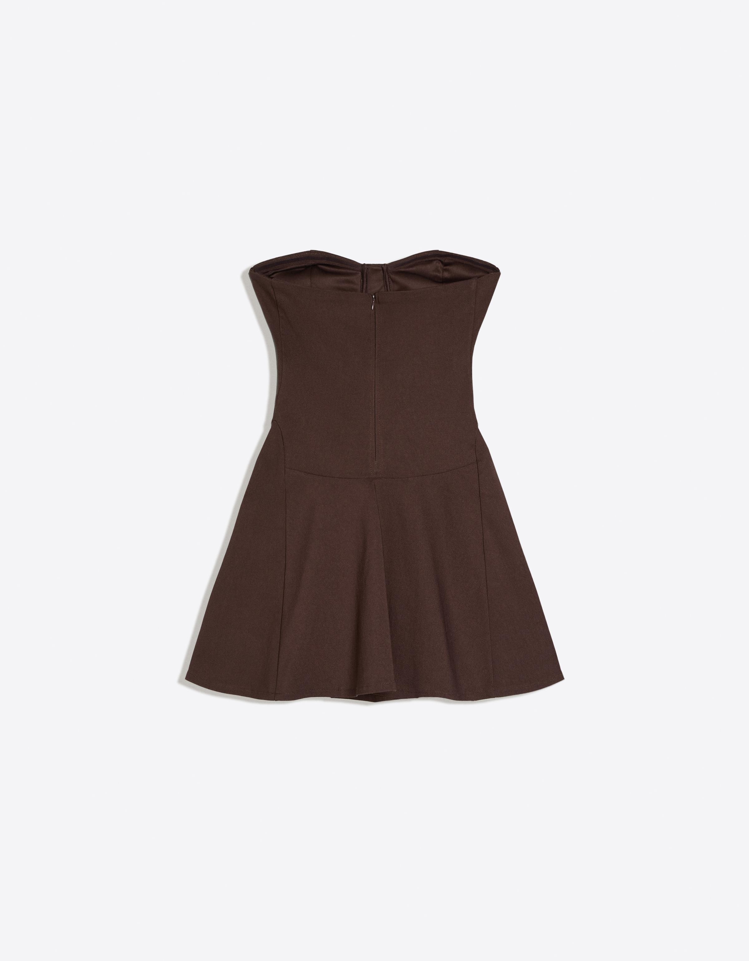 Bandeau mini dress — Brown