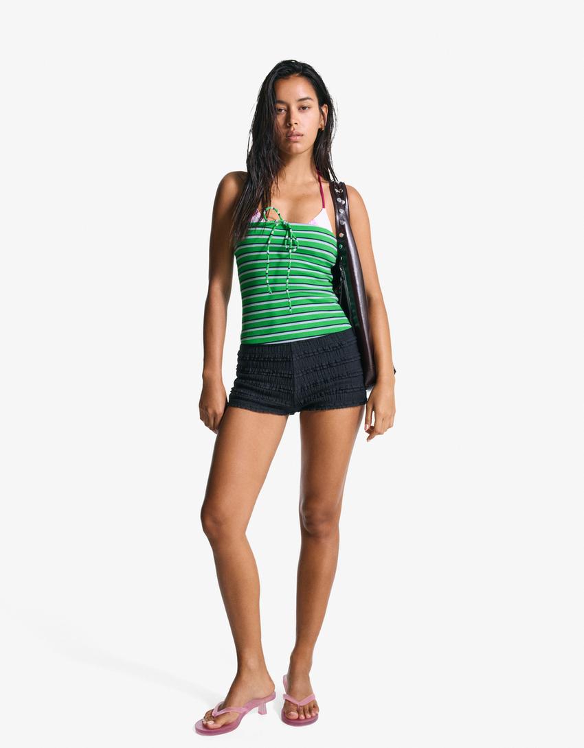 Top tirantes rústico bandeau-Verde