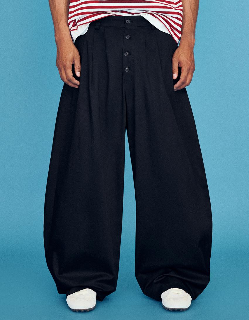 Pantalon barrel tailoring-Marine