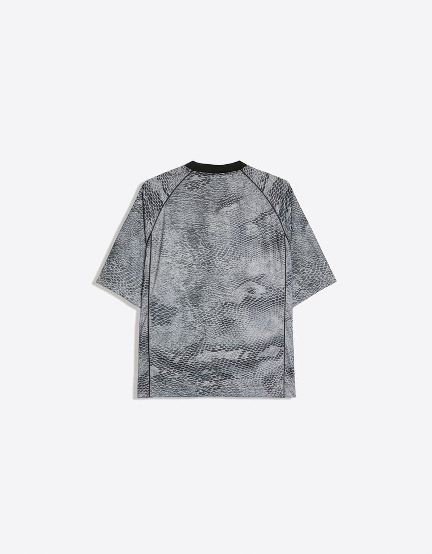 T-shirt technique imprimé manches courtes-Multicouleur