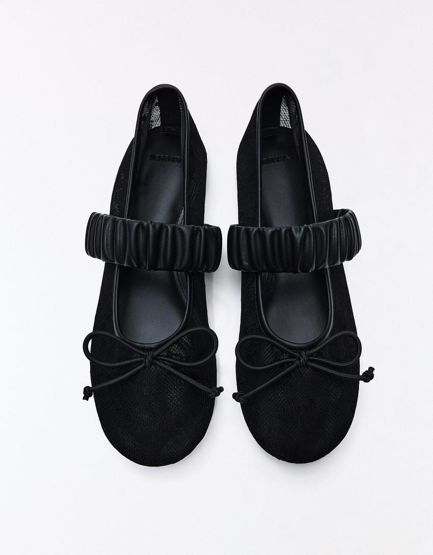 Ballerine in pizzo-Nero