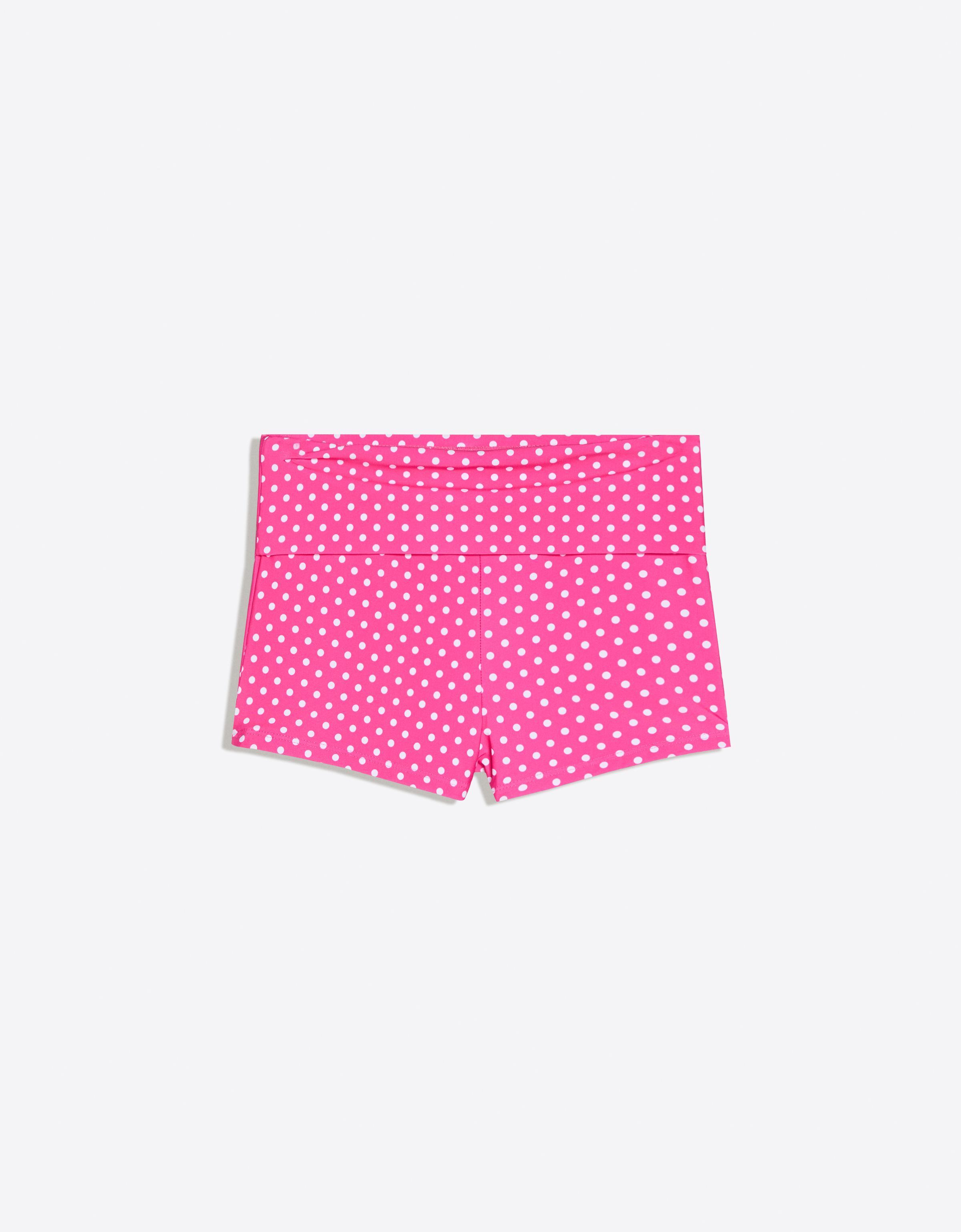 Polka dot culotte bikini briefs — Fuchsia