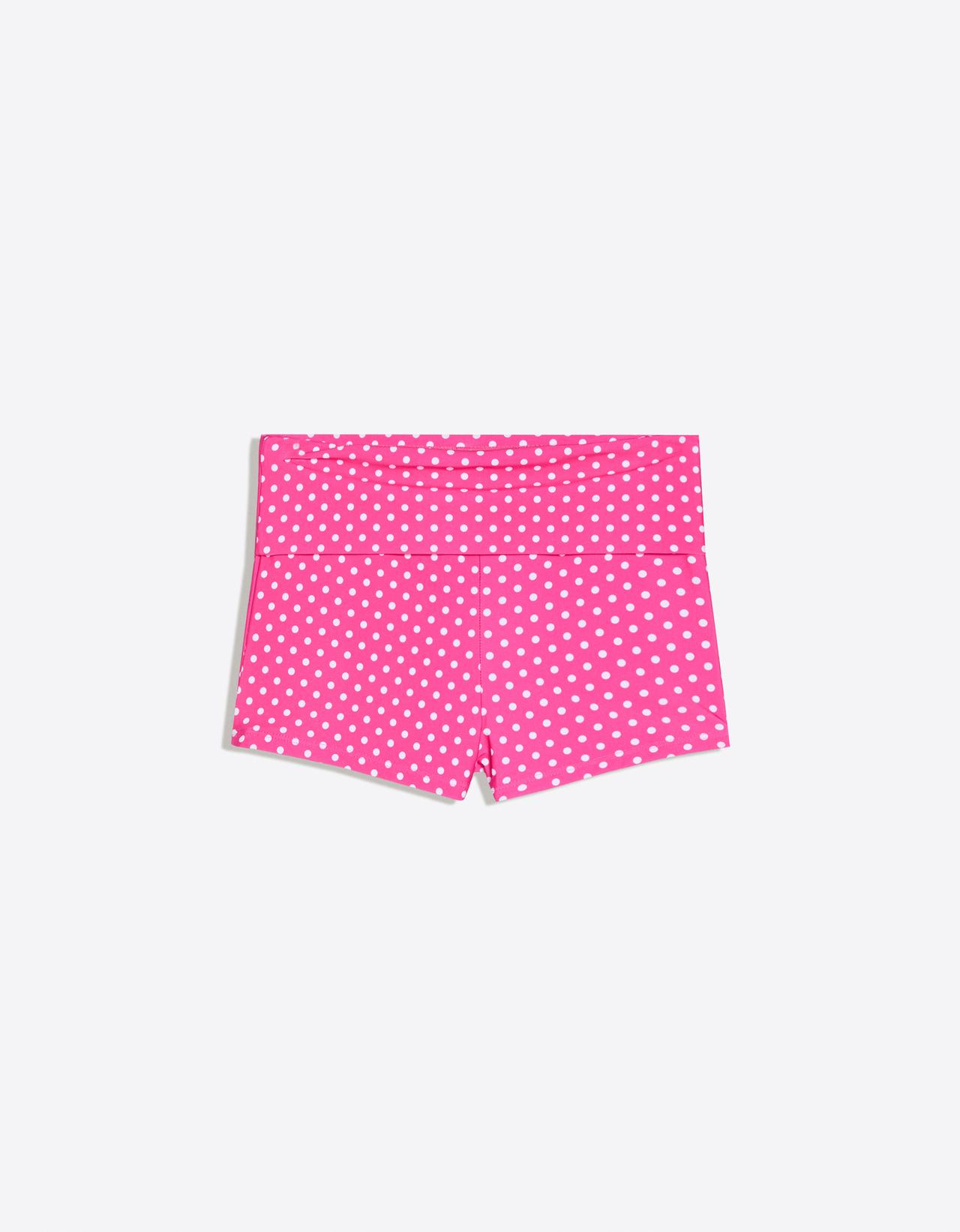 Polka dot culotte bikini briefs — Fuchsia