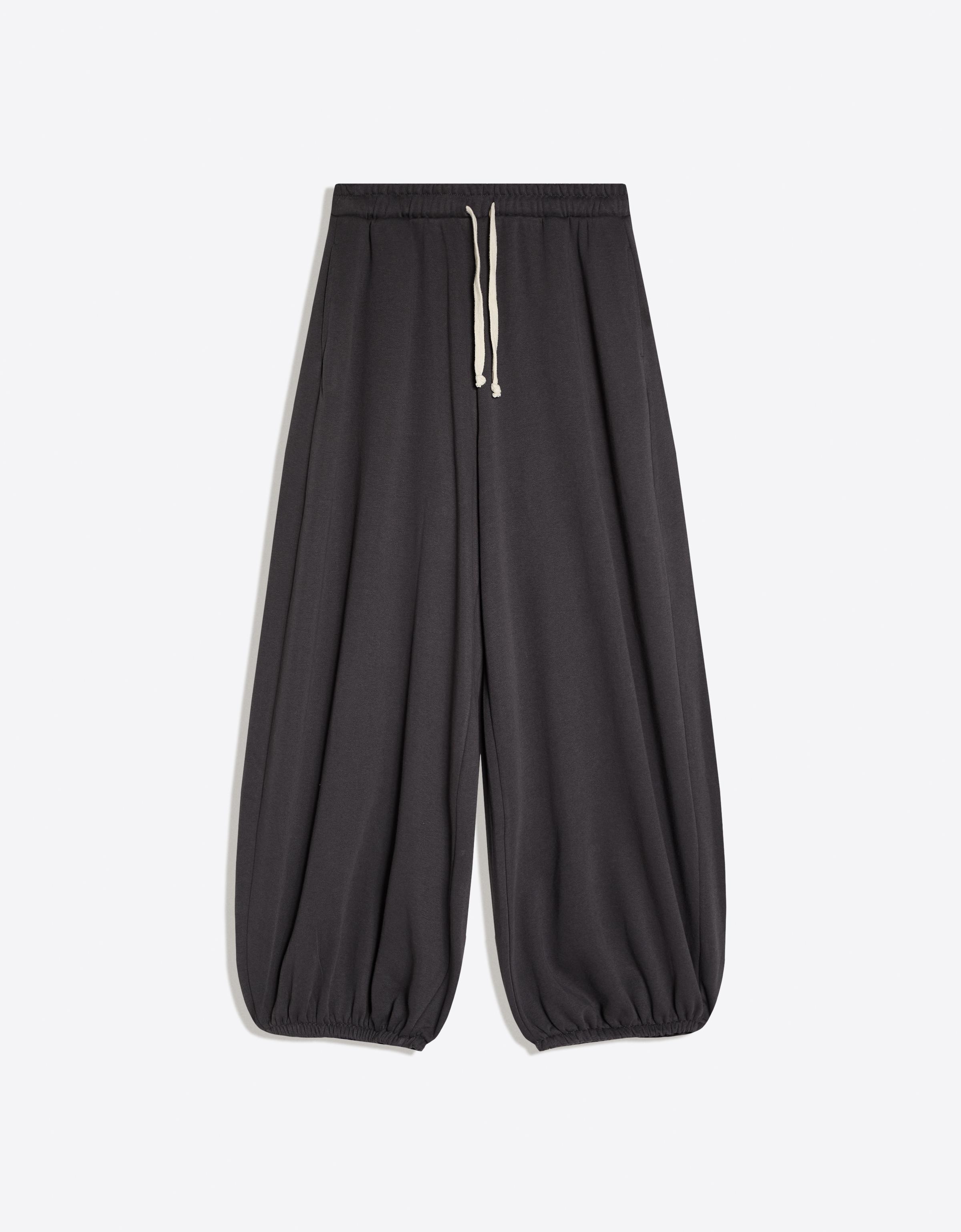 Balloon fit plush dancer trousers — Grey