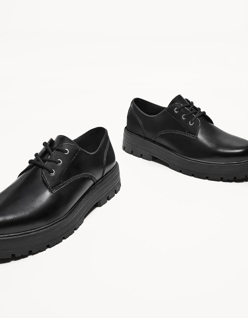 Derby shoes-BLACK