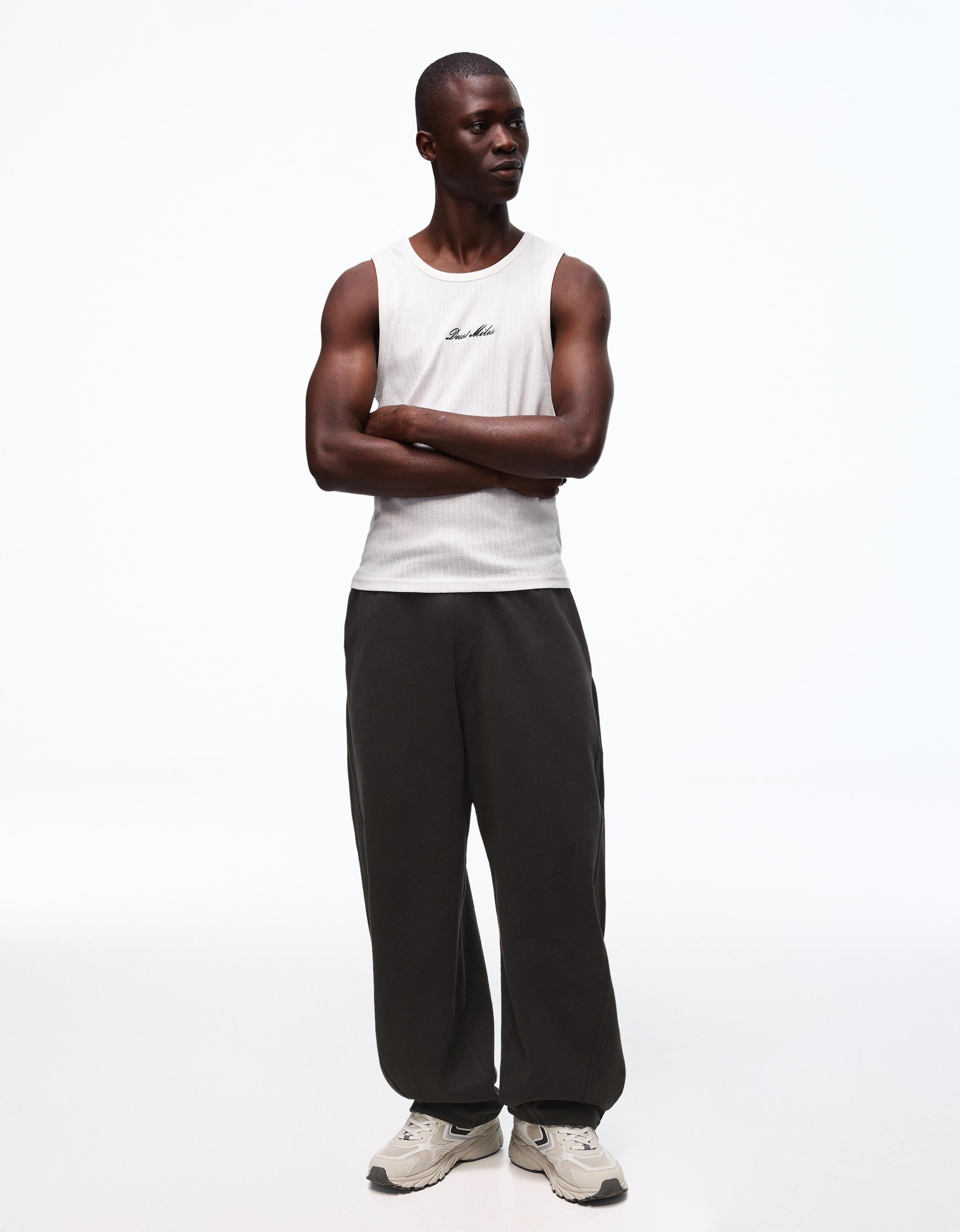 Interlock balloon trousers — Black