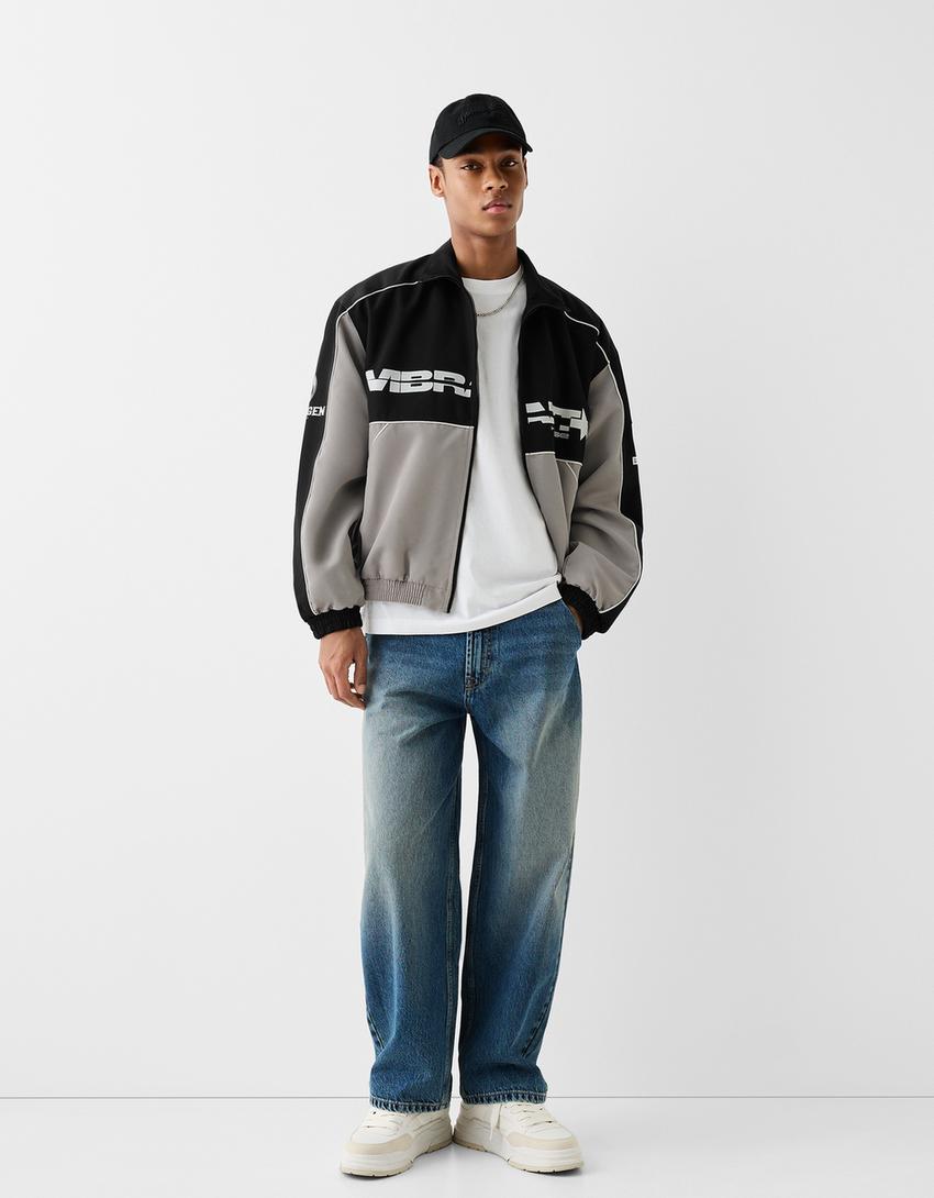 Blouson color block-Noir-3