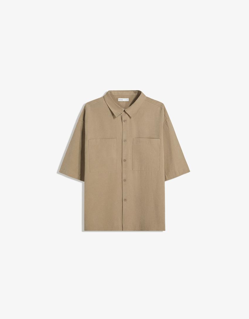 Ensemble chemise et pantalon-Taupe-5