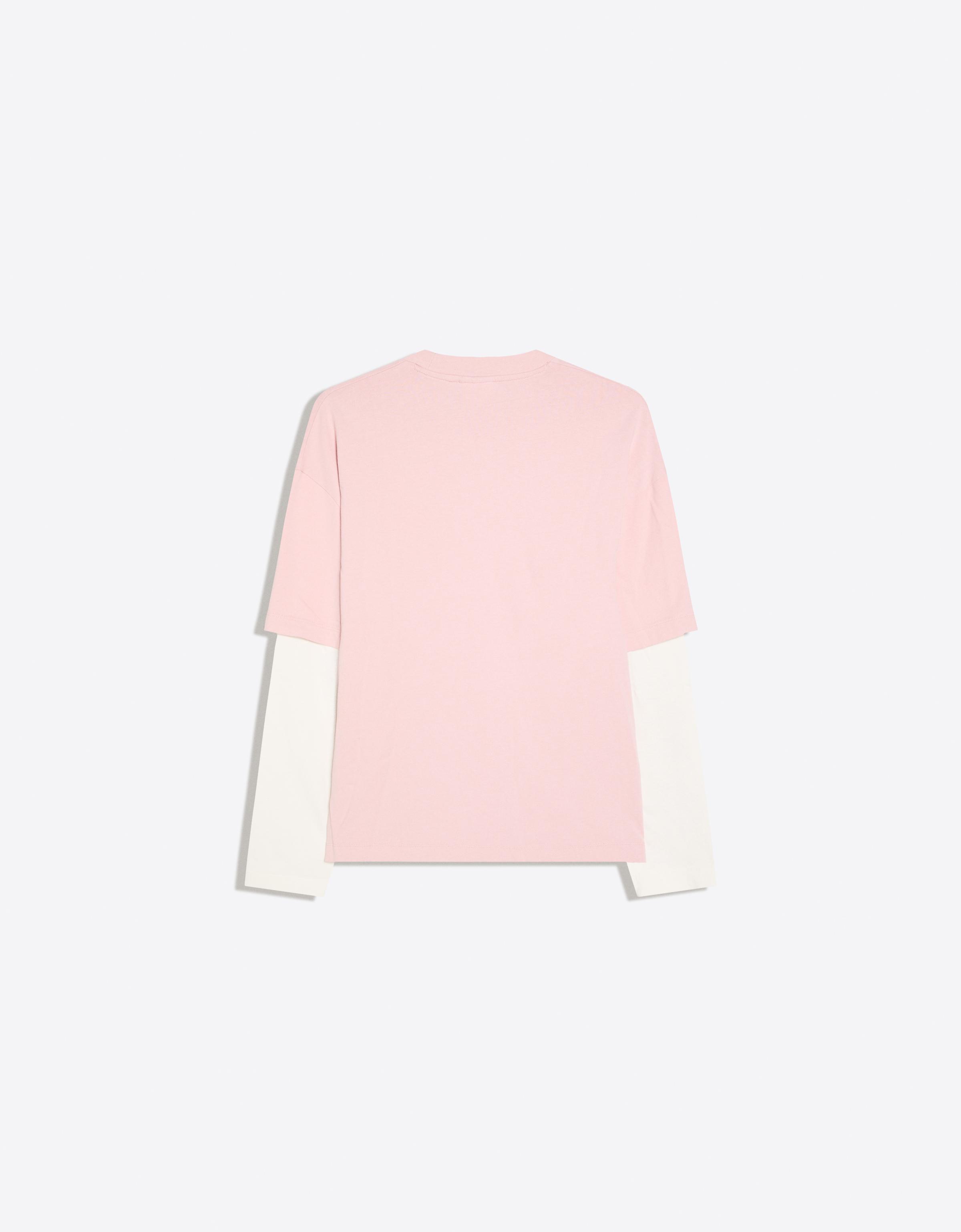 Contrast double-sleeve T-shirt — Pink