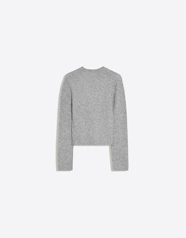 High-neck jumper with keyhole detail — Grey 6
