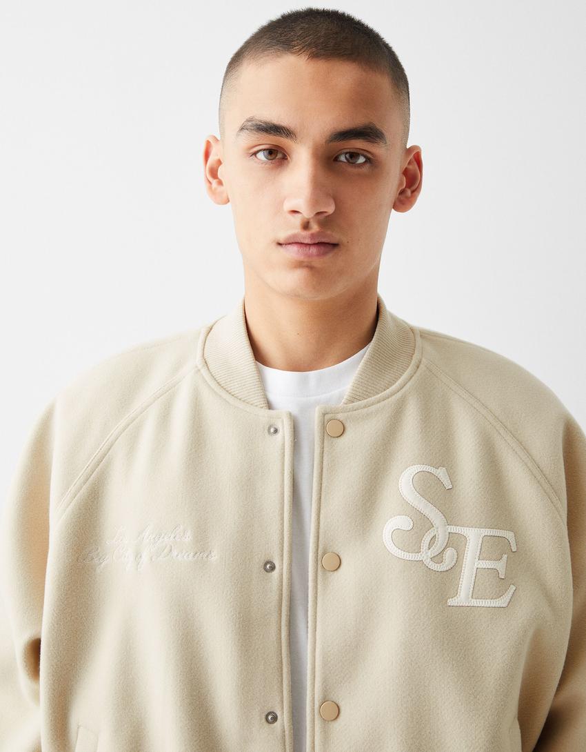 جاكيت بومبر من قماش ثقيل مطرز-حجري-2