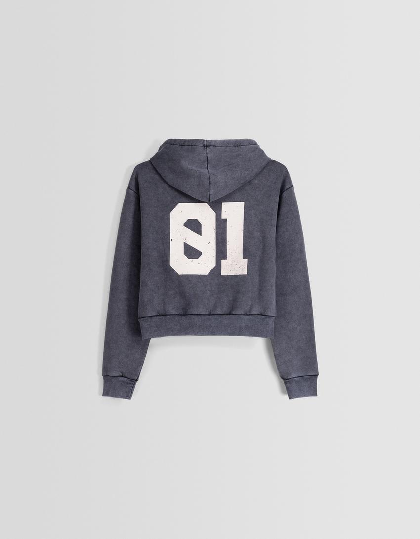 Sweatshirt de capuz com efeito lavado estampado-Cinzento-escuro-5