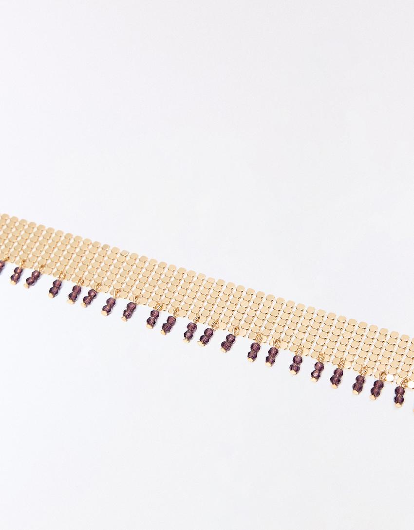 Collier choker mesh-Or