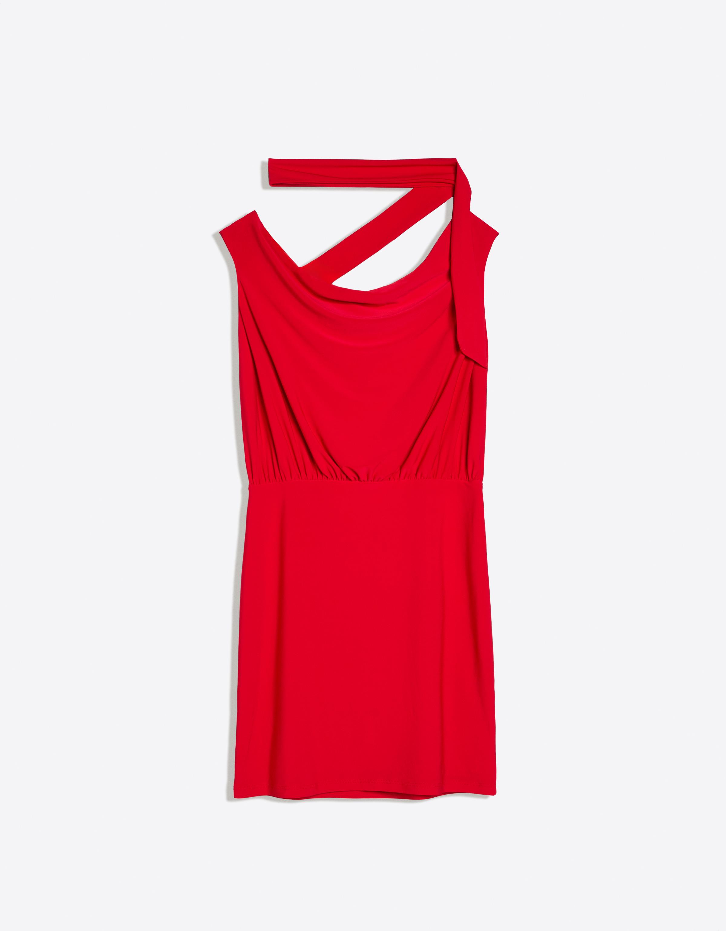 Bardot fular mini elbise - Görsel 8