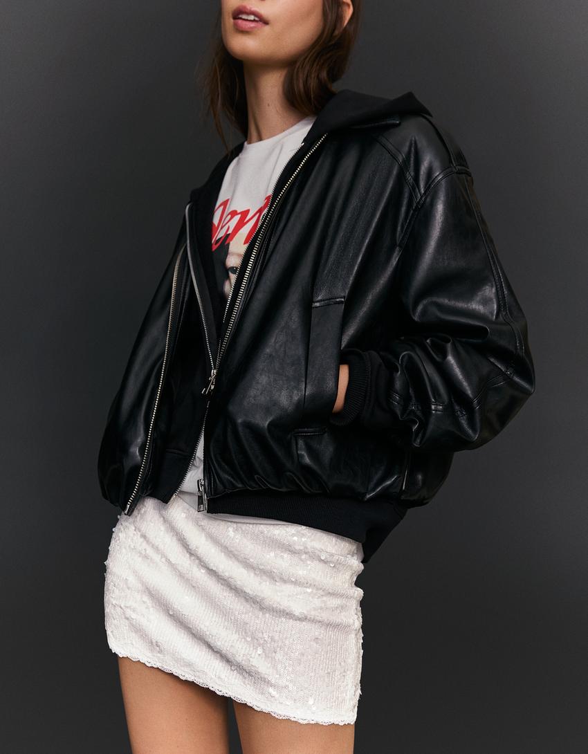 Mini suknja sa šljokicama i čipkom-Bela