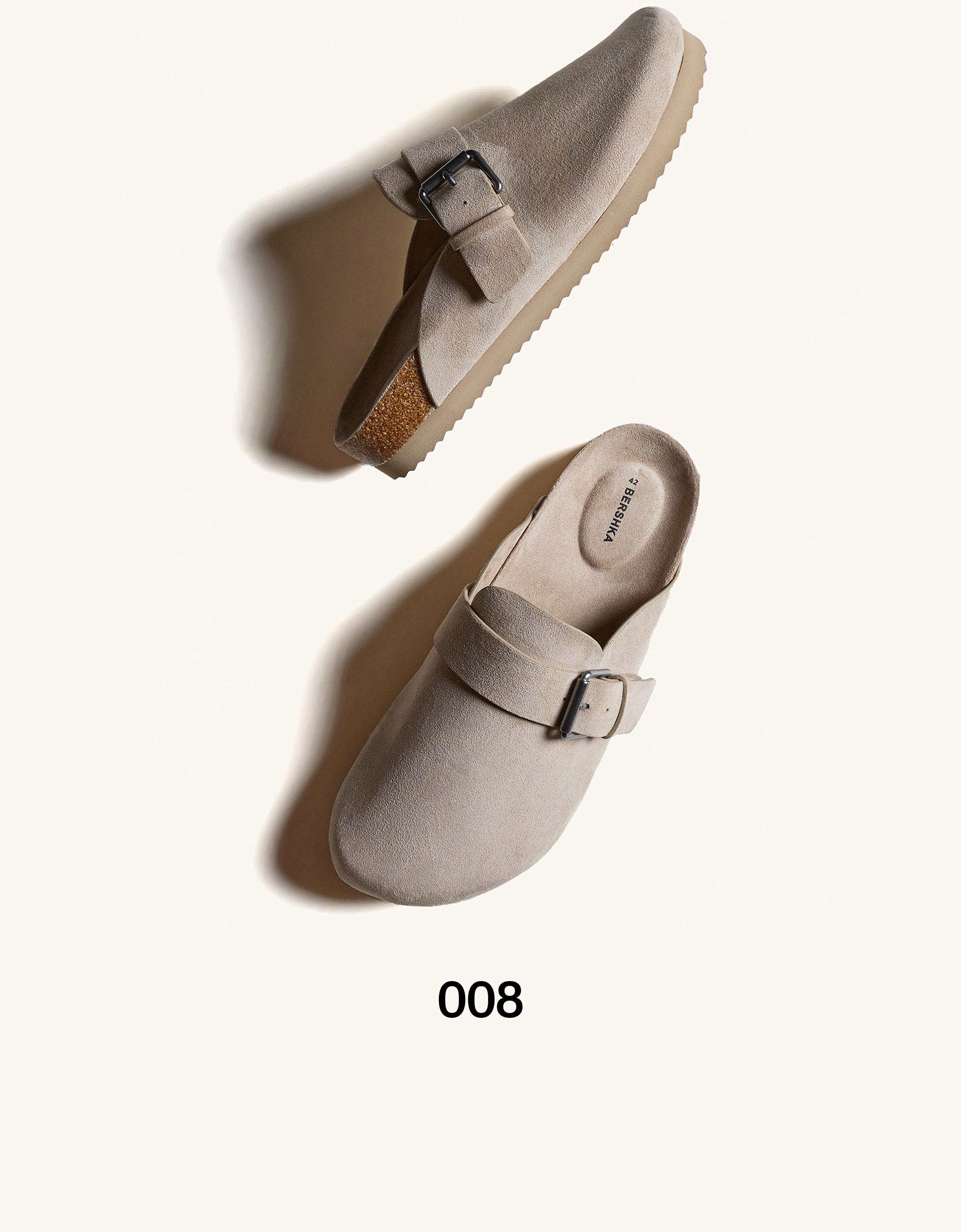 Clogs with buckle detail — TAUPE