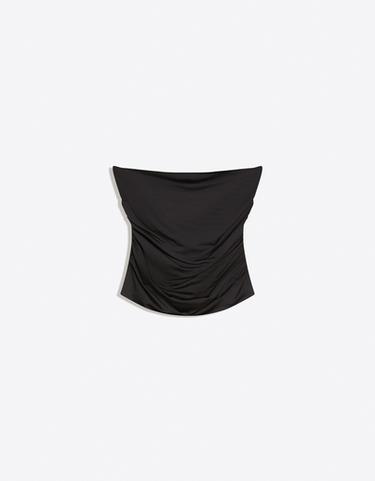 Ruched polyamide bandeau top — Black 5