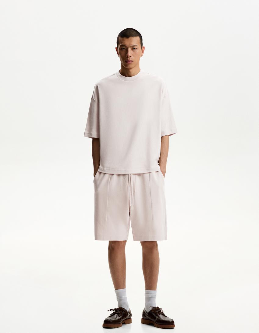 Boxy short sleeve T-shirt-Stone