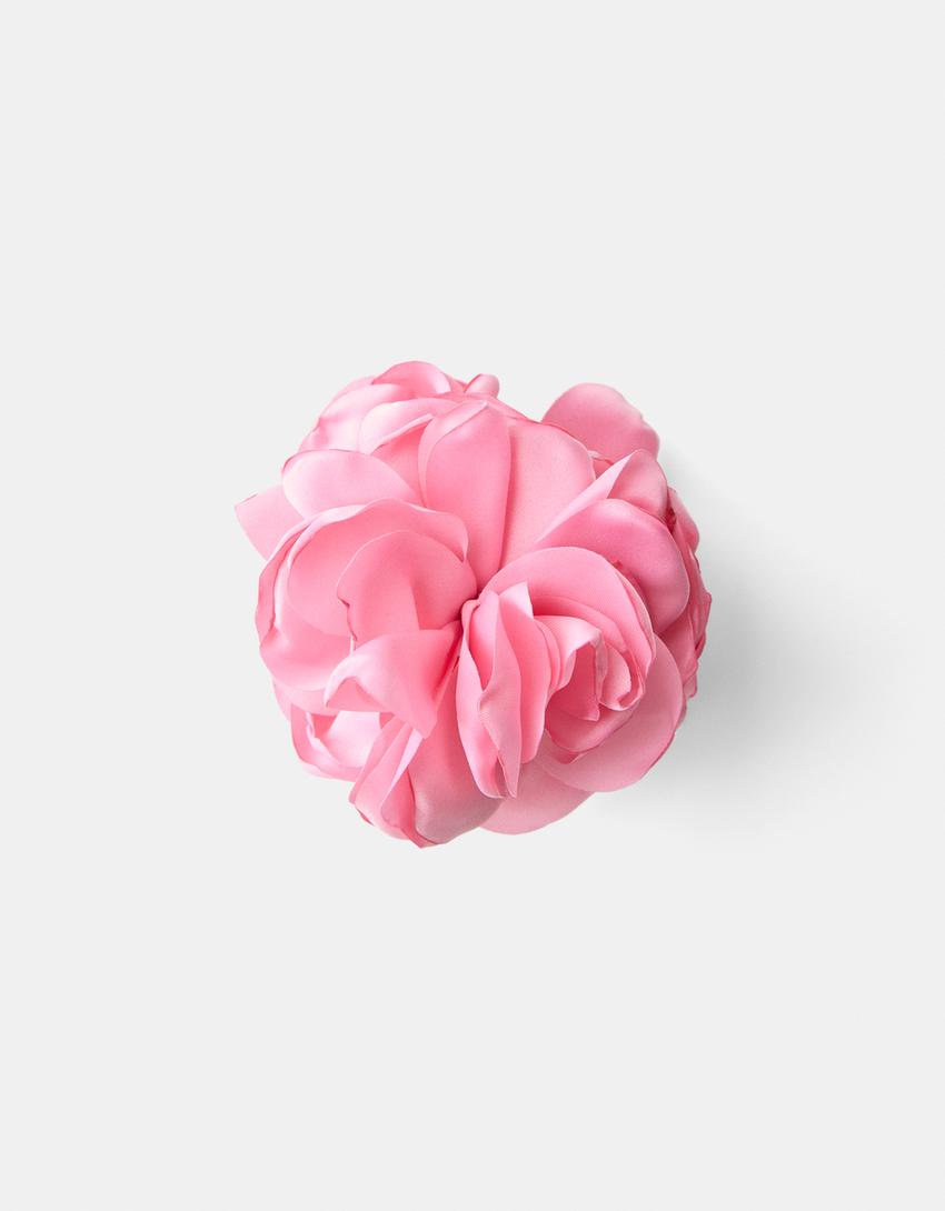 Flower hair clip-Pink-4