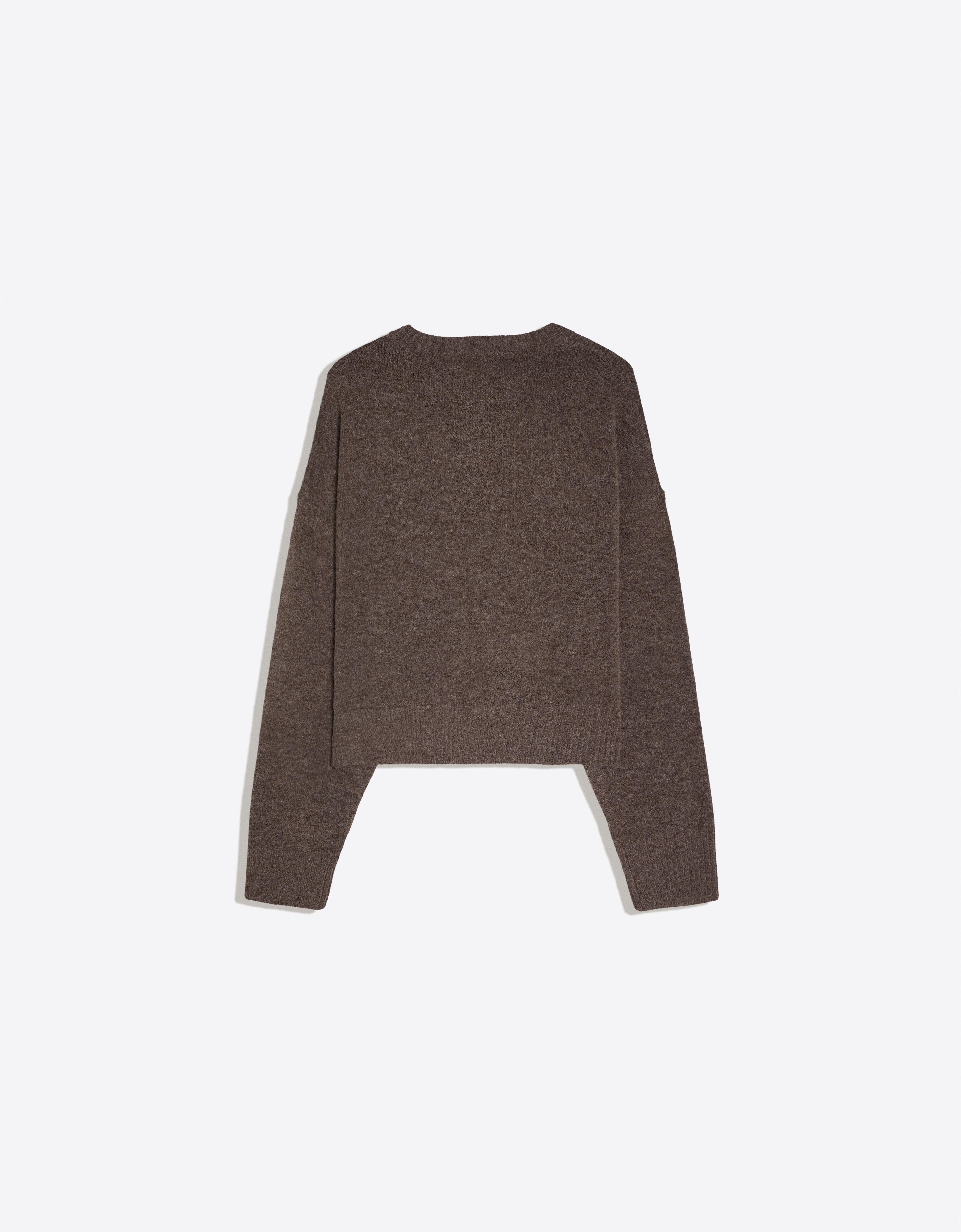 Round neck jumper — Brown