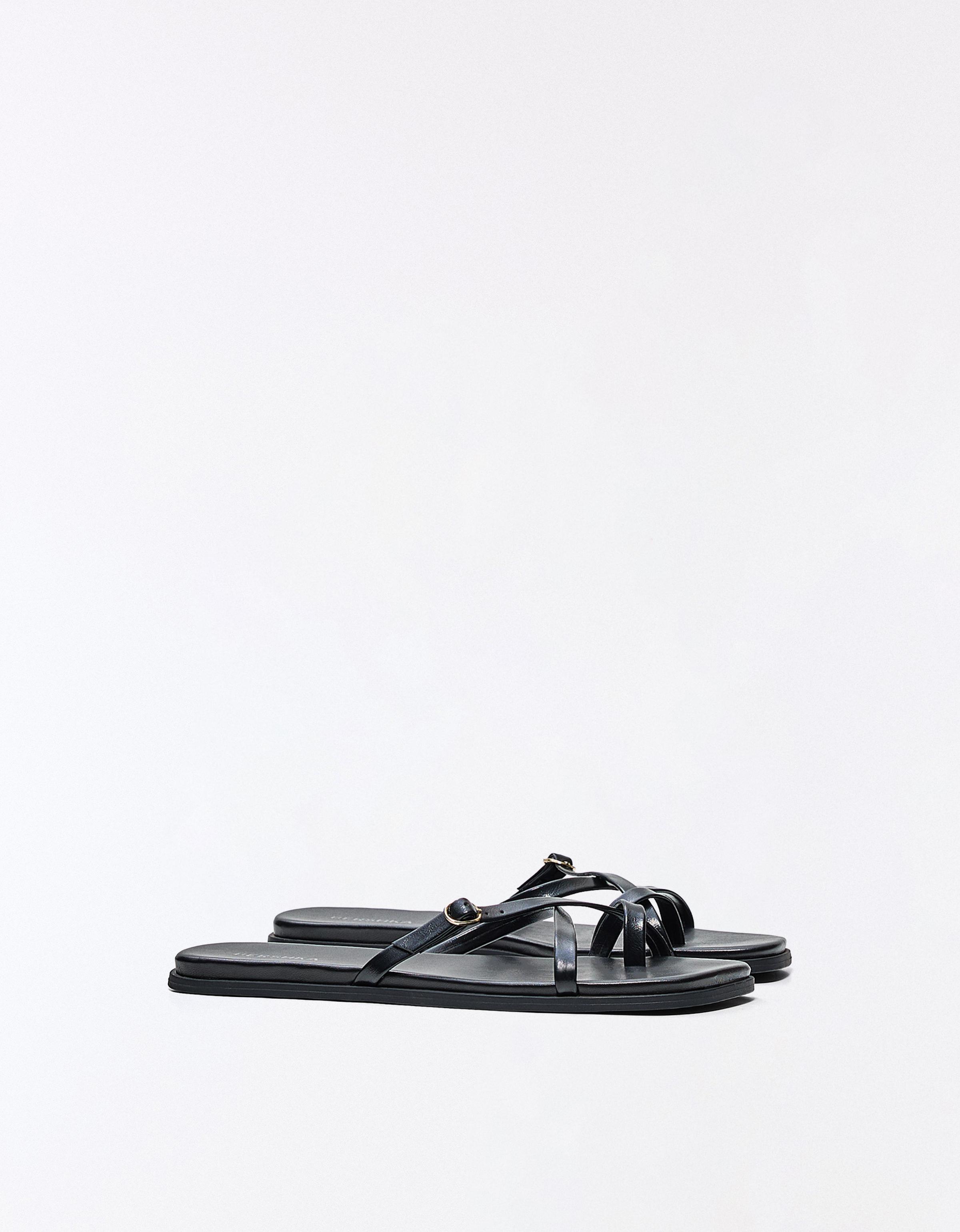 Multi-strap flat slider sandals