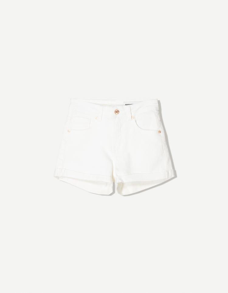 Kıvrık denim şort