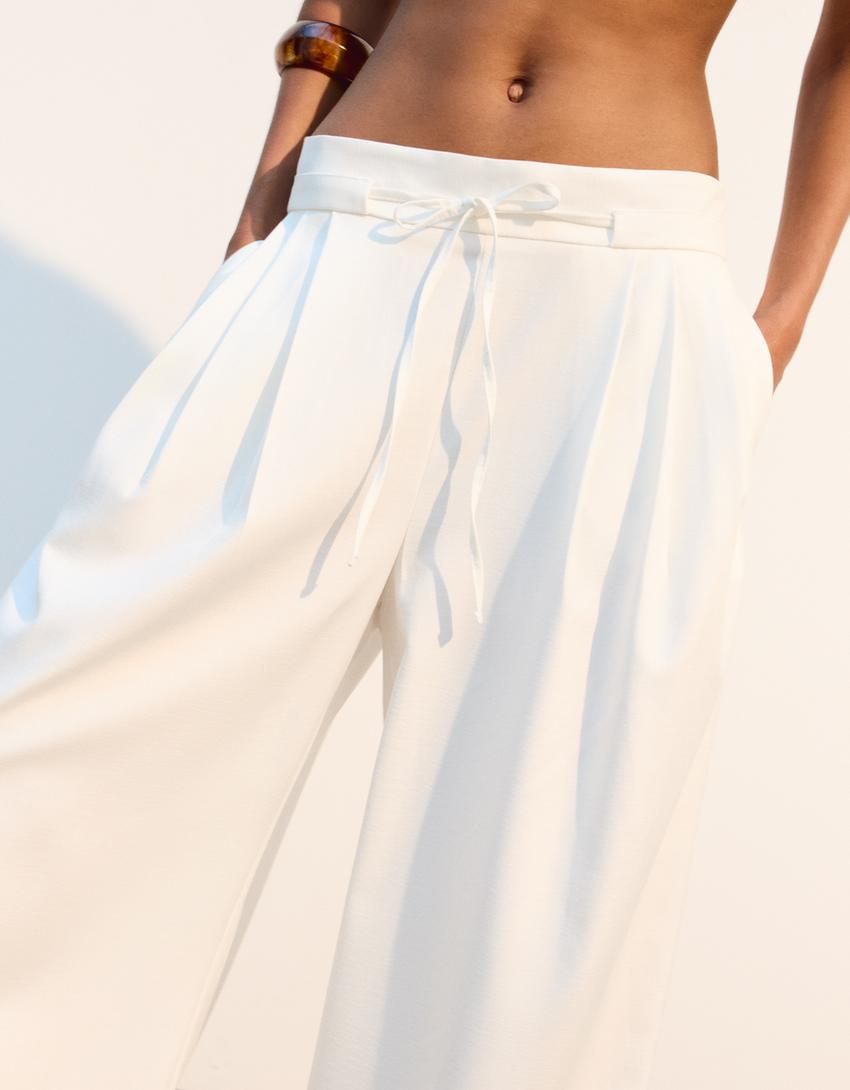 Flowing waistcoat and trousers set-White-3