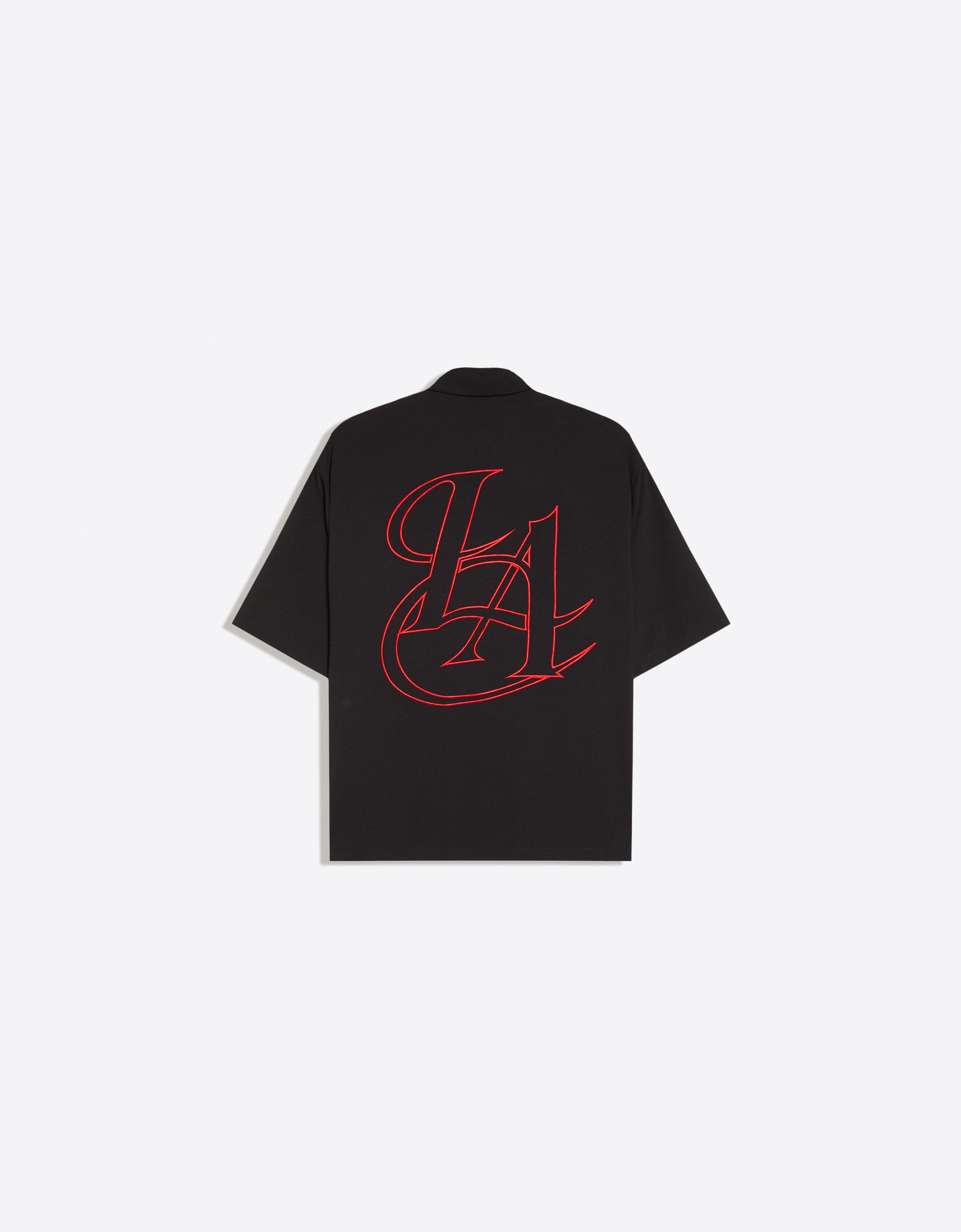 Embroidered short sleeve shirt — Black