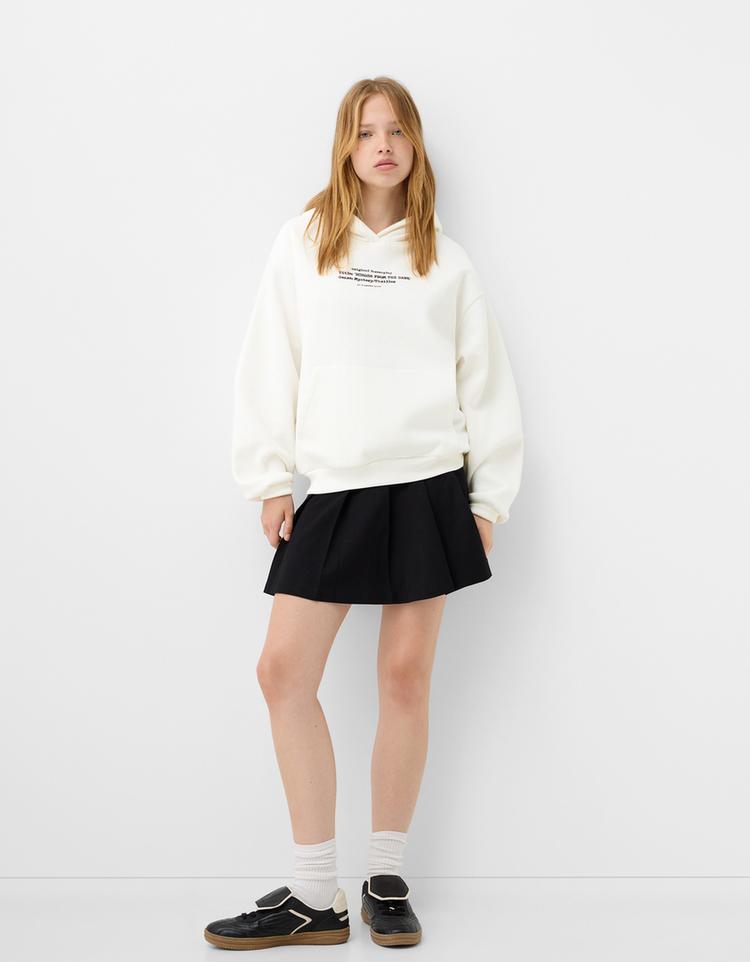 Desenli kapüşonlu sweatshirt