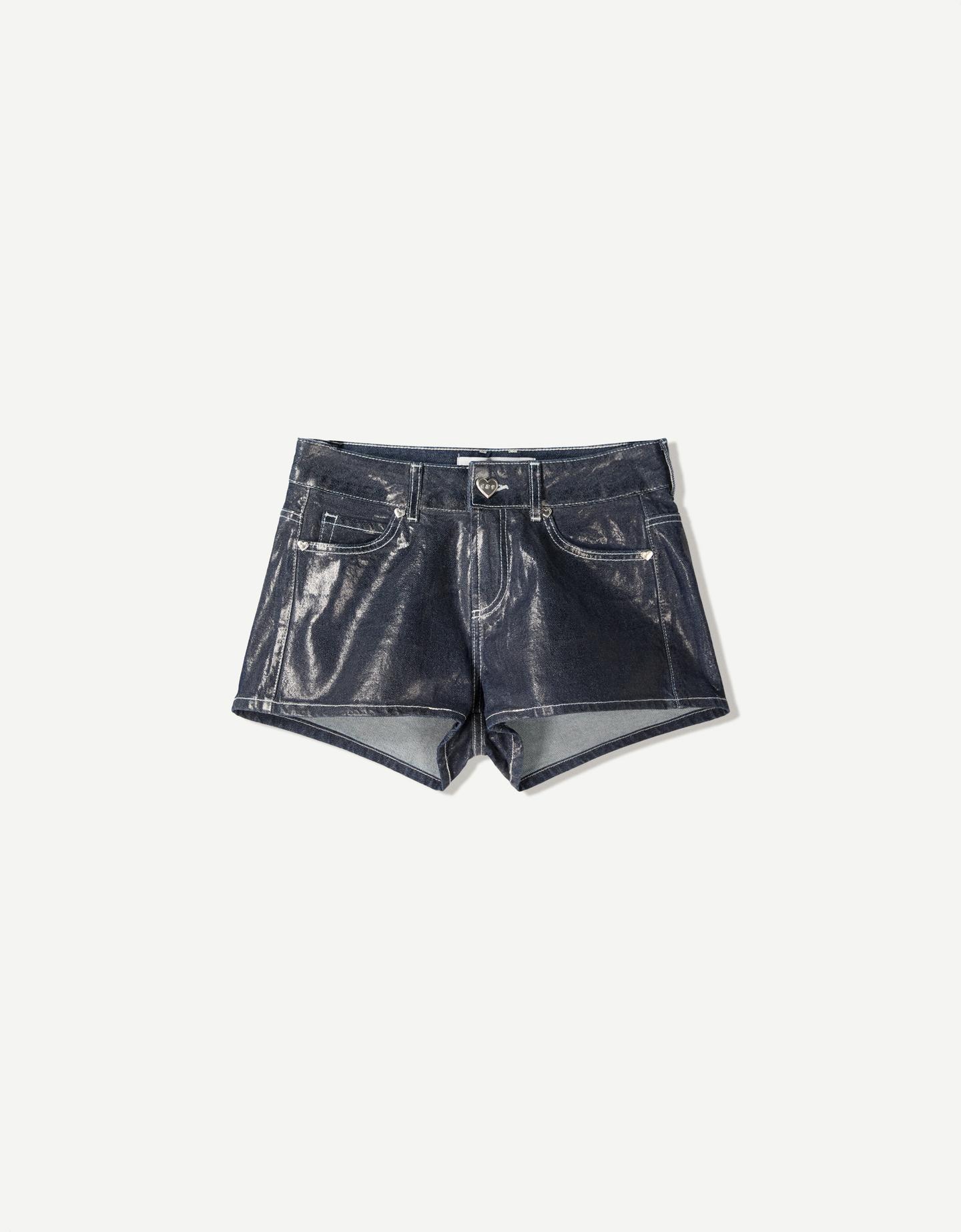 Bershka Short Denim Ca7riel & Paco Amoroso Mujer 38 Azul Lavado