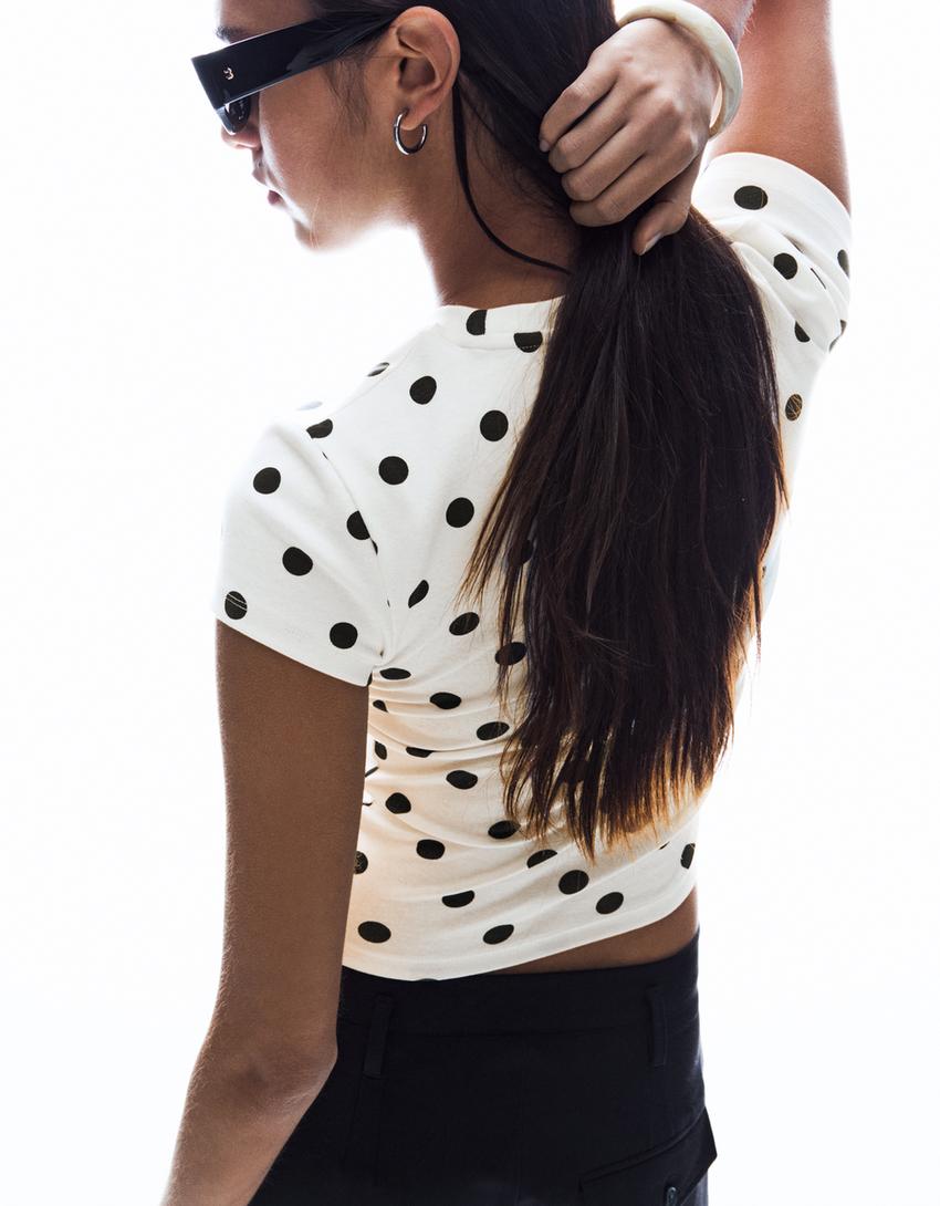 Camiseta manga corta cuello redondo-Blanco