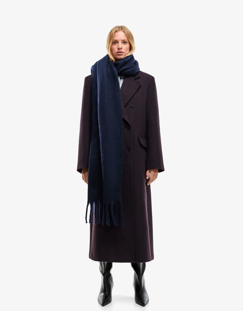 Solid-coloured scarf-Navy