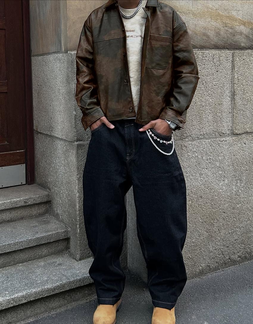 Super baggy fit jean-Denizci mavisi