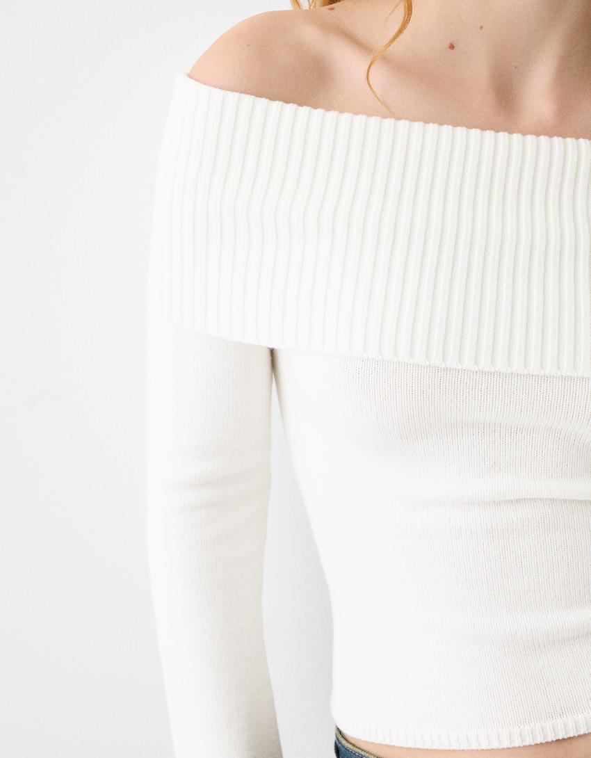 Pull Bardot-Écru-5