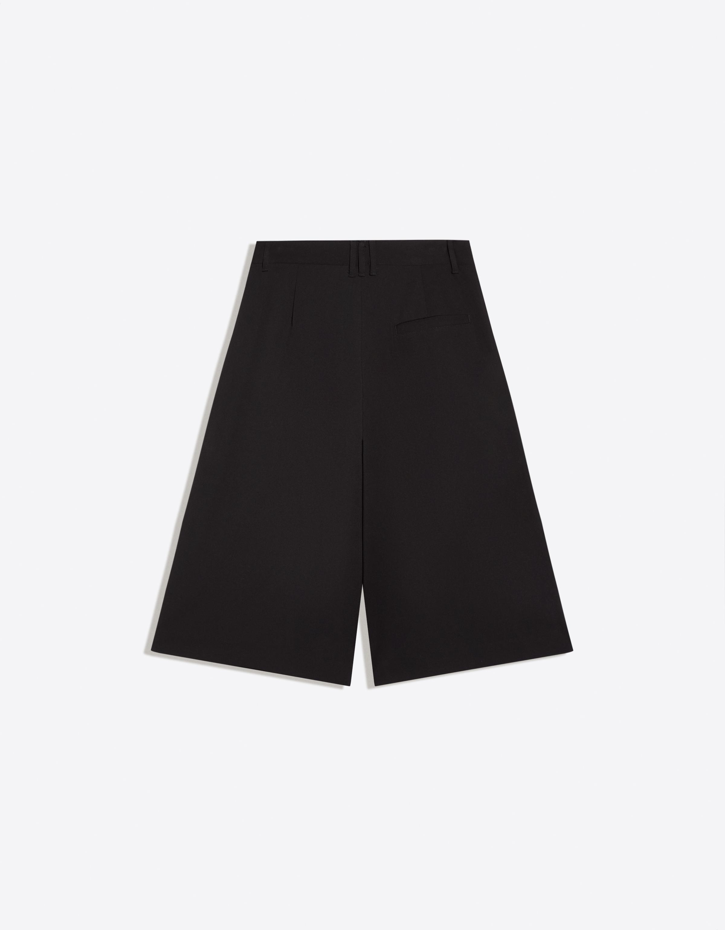 Culotte Bermuda shorts with crossed buttons — Black