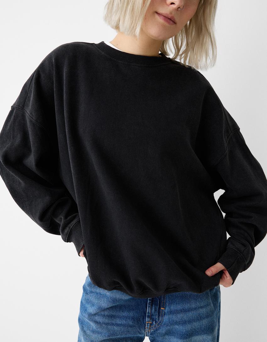 Суитшърт оувърсайз-Сиво-1