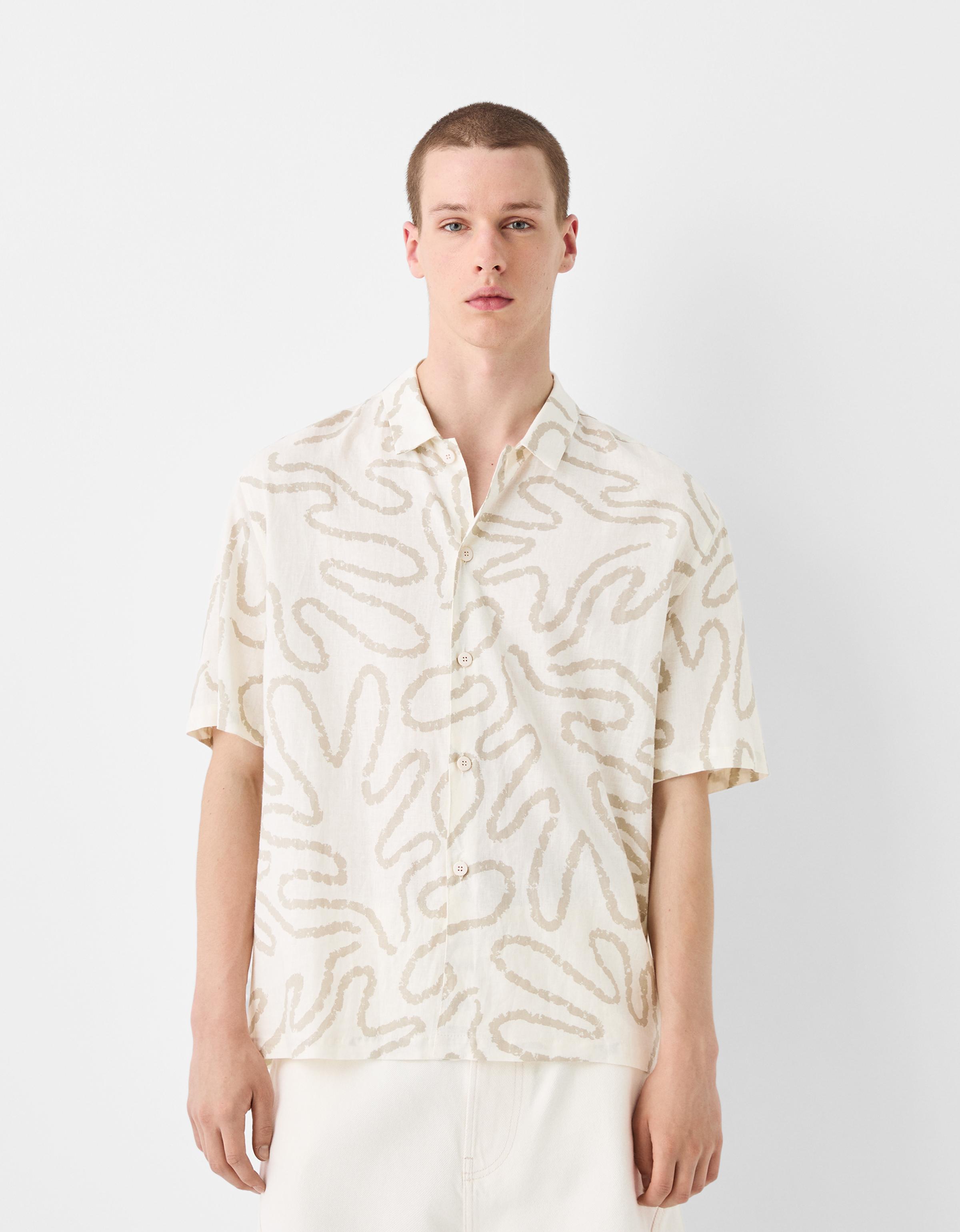 Camisa manga corta hombre bershka online