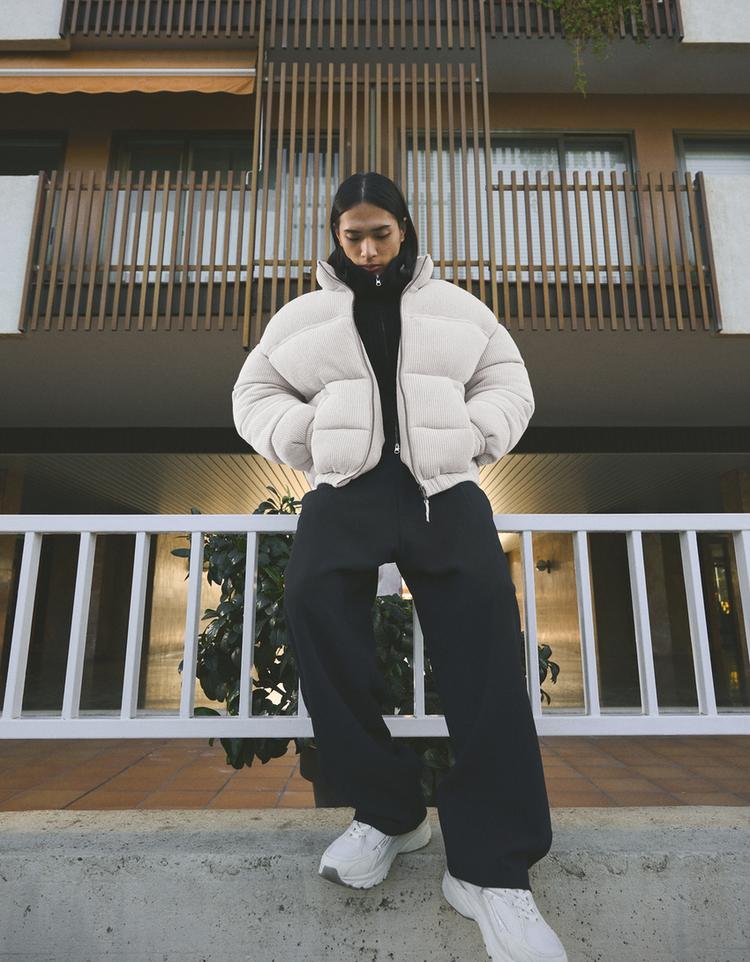 Cazadora puffy tricot