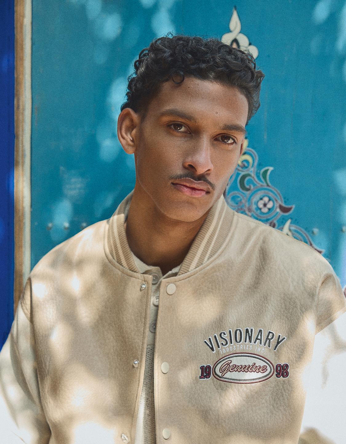 Retro leather effect jacket