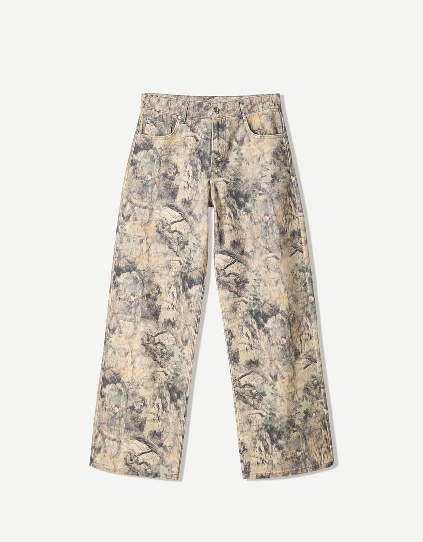 Pantalón baggy print-Multicolor-4