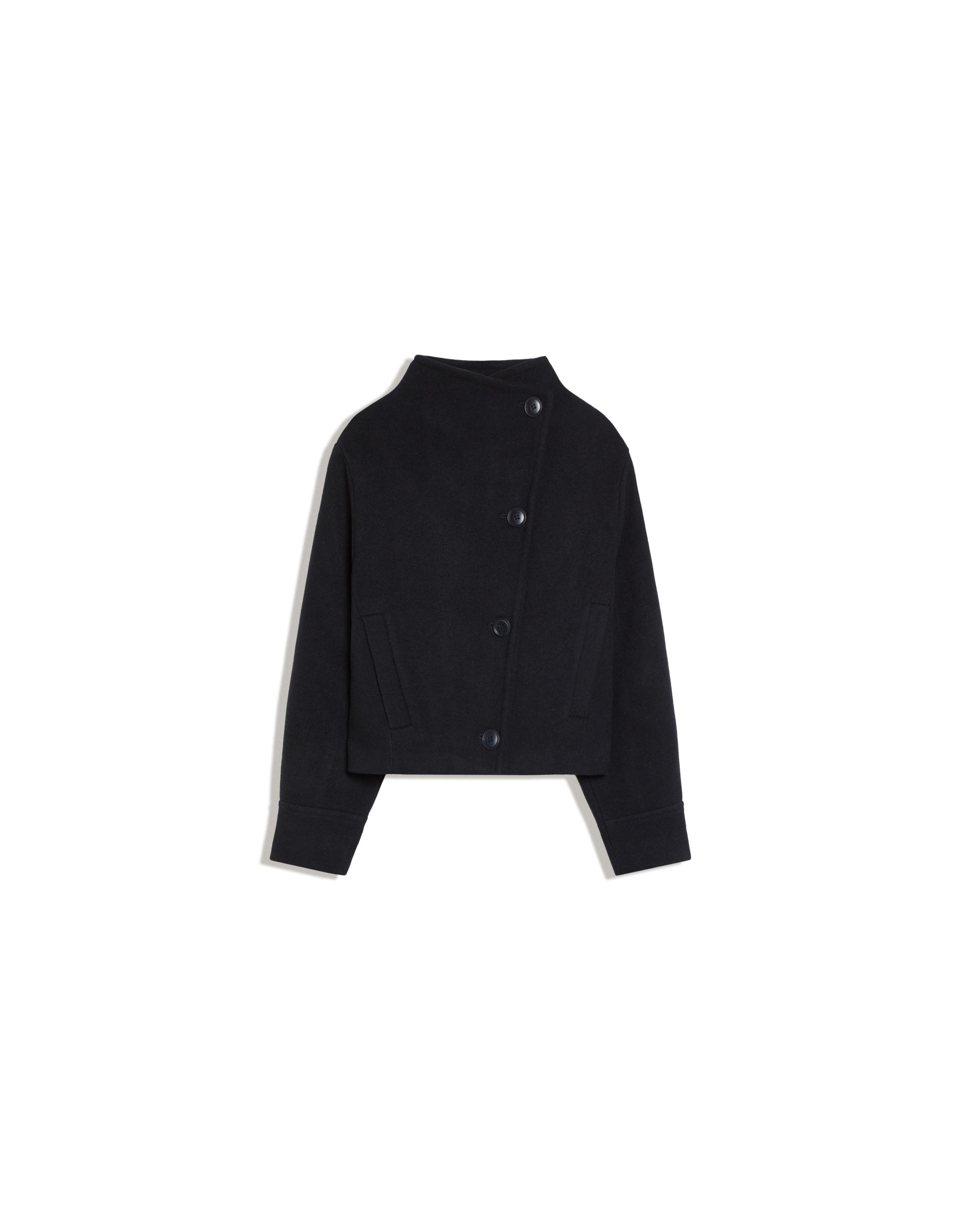 Cropped felt-effect wrap jacket