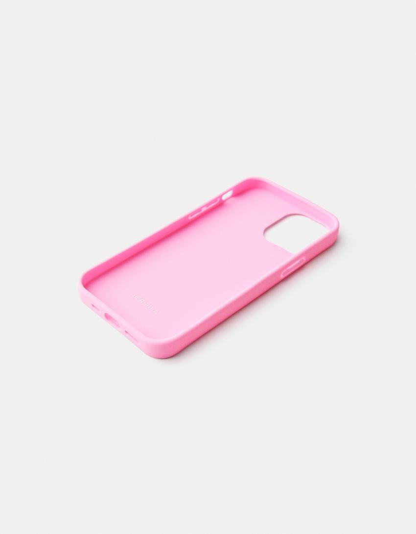 Coque mobile iPhone unie-Rose-1