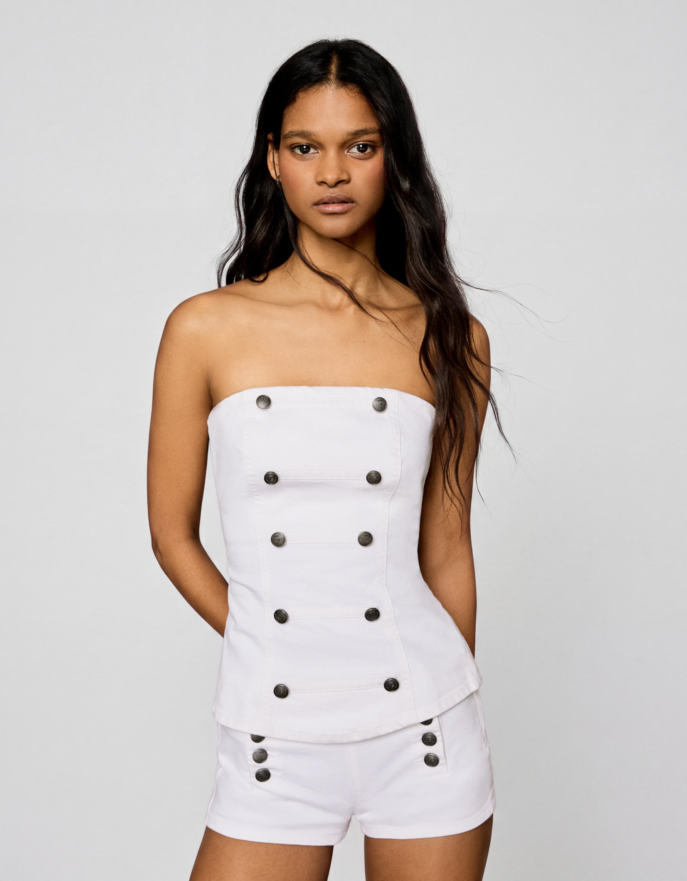 Button bandeau top — White