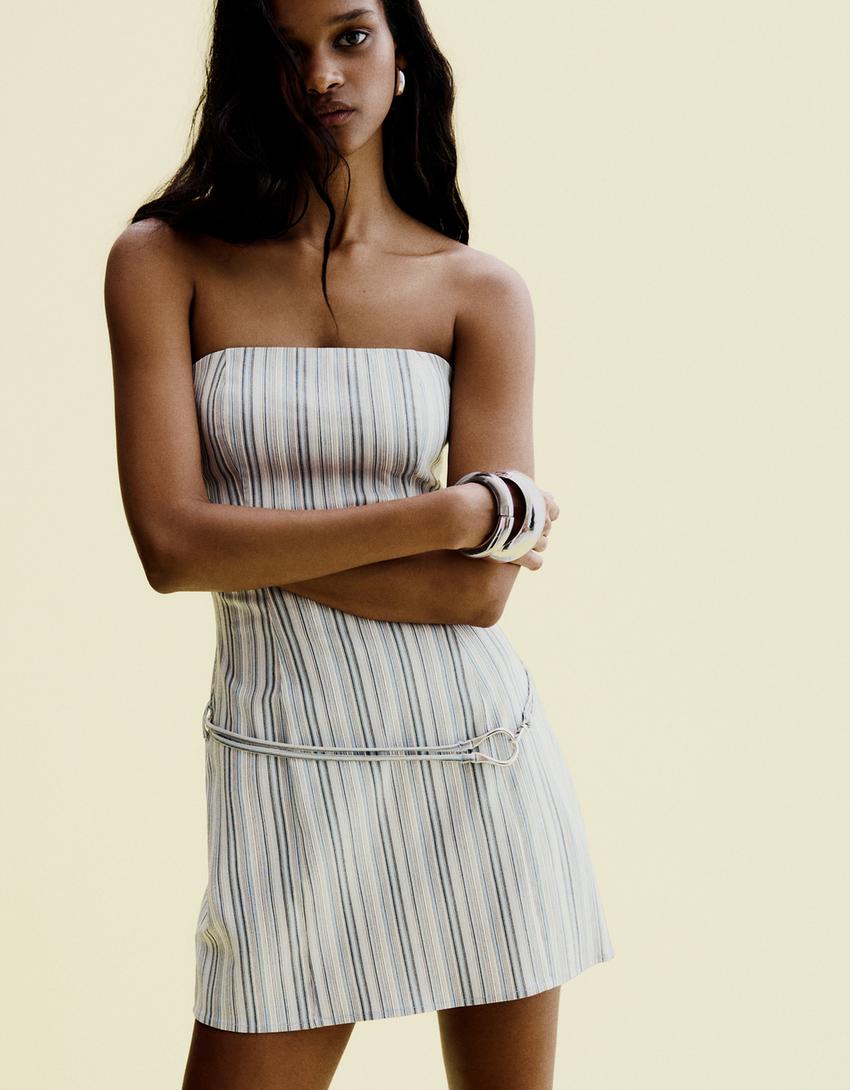 Mini-Bandeau-Kleid-Hellblau