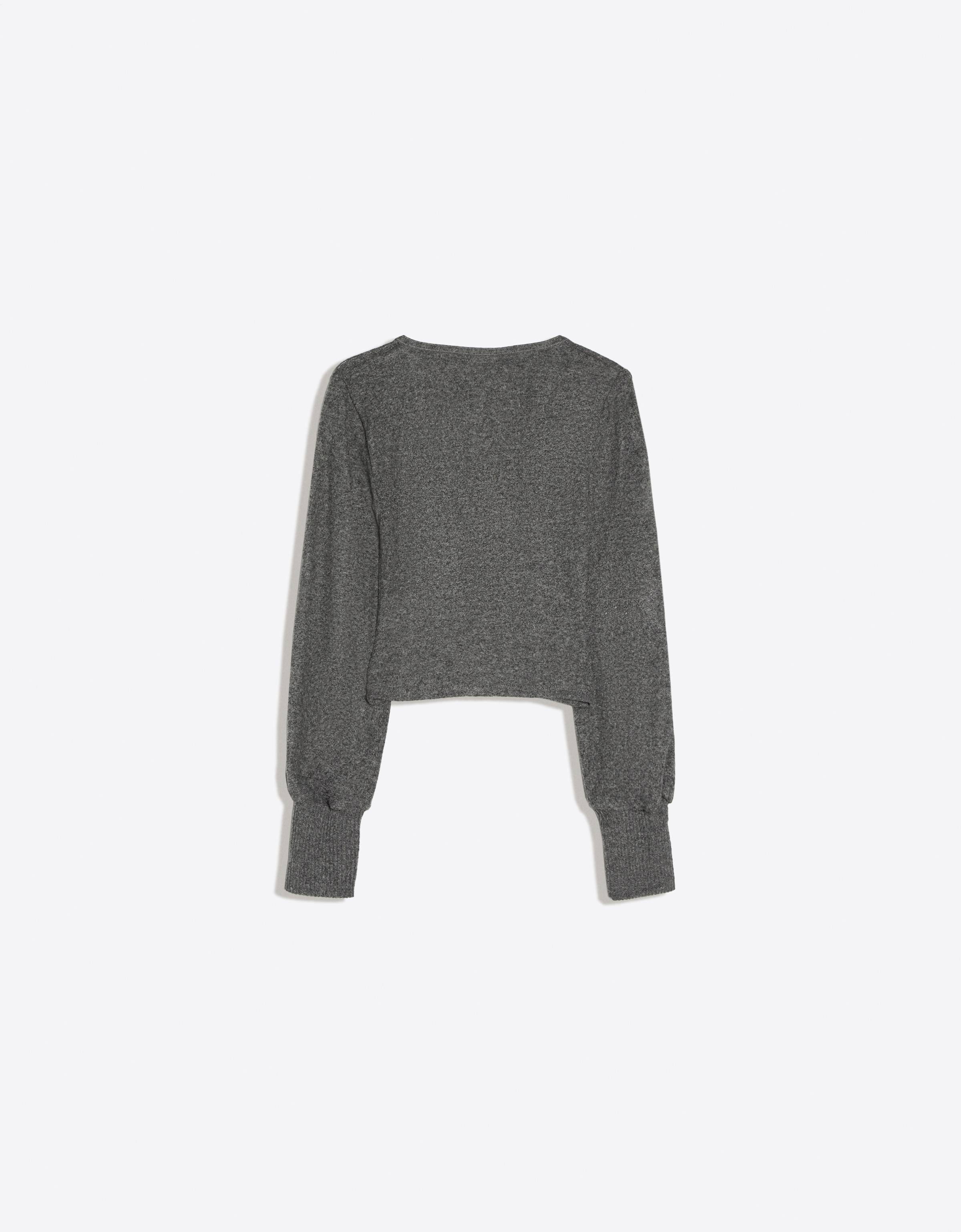 V-neck button jumper — Grey